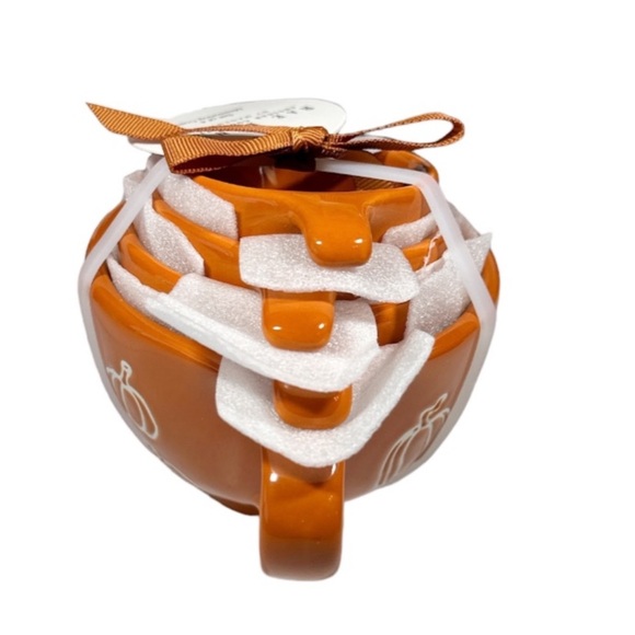 NEW Rae Dunn PUMPKIN TEACUP Measuring Cup Set/4 - Picture 4 of 5